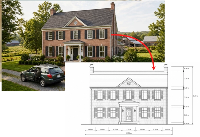 Facade line drawing