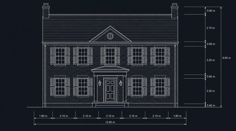 Facade as DXF vector drawing